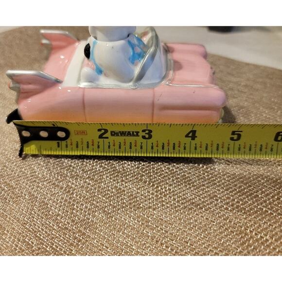 VTG Clay Art Cows in Pink Convertible Salt & Pepper Shakers Moo License Plate - Picture 11 of 12